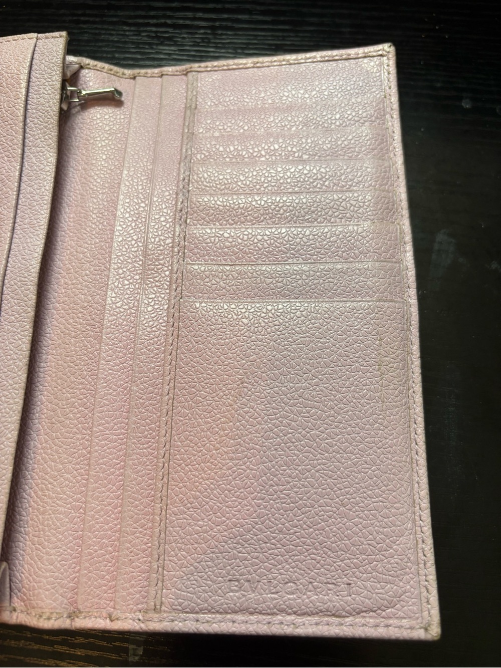 Authentic BVLGARI Pink Grained Leather Long Continental Wallet w/ Cards - Picture 8 of 13